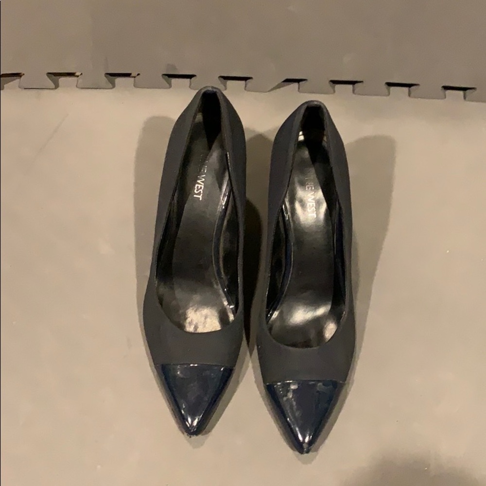 Navy closed toe heels